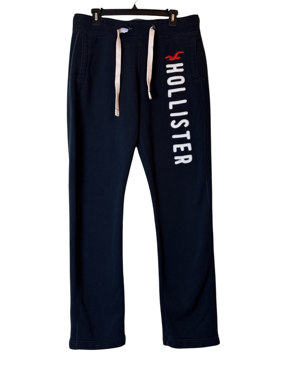 Hollister Vintage Sweatpants Men Size L Navy Logo Embroidered Pockets 2YK